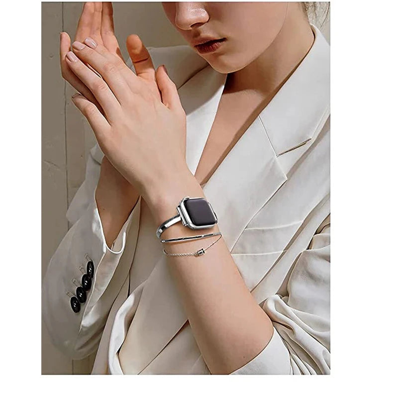 Luxury Watch band for Apple Watch Series 10 9 8 7 6 SE 5 4 Women Diamond Steel band Apple Watch Ultra 49mm 46mm 44mm 40mm 42mm 38mm band