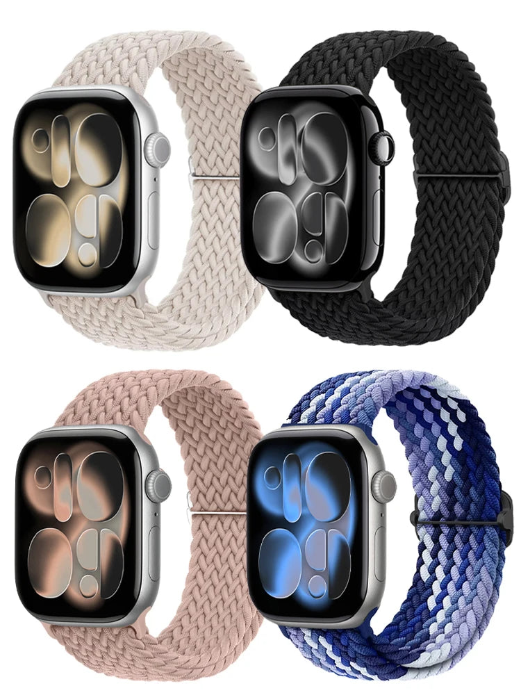 band for Apple Watch 11 band 42mm 46mm 44mm 40mm 45mm Apple Watch Ultra 3 49mm Elastic Braided band correa Series 10 9 8 7 6 SE