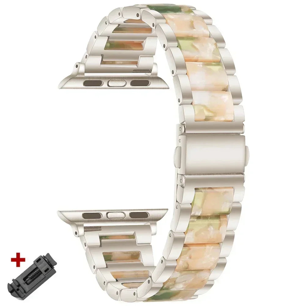 Women Resin band for Apple Watch Ultra 3 2 49mm 11 10 42mm 46mm 9 8 41mm 45mm Luxury band for Apple Watch 6 5 SE 40mm 44mm Band