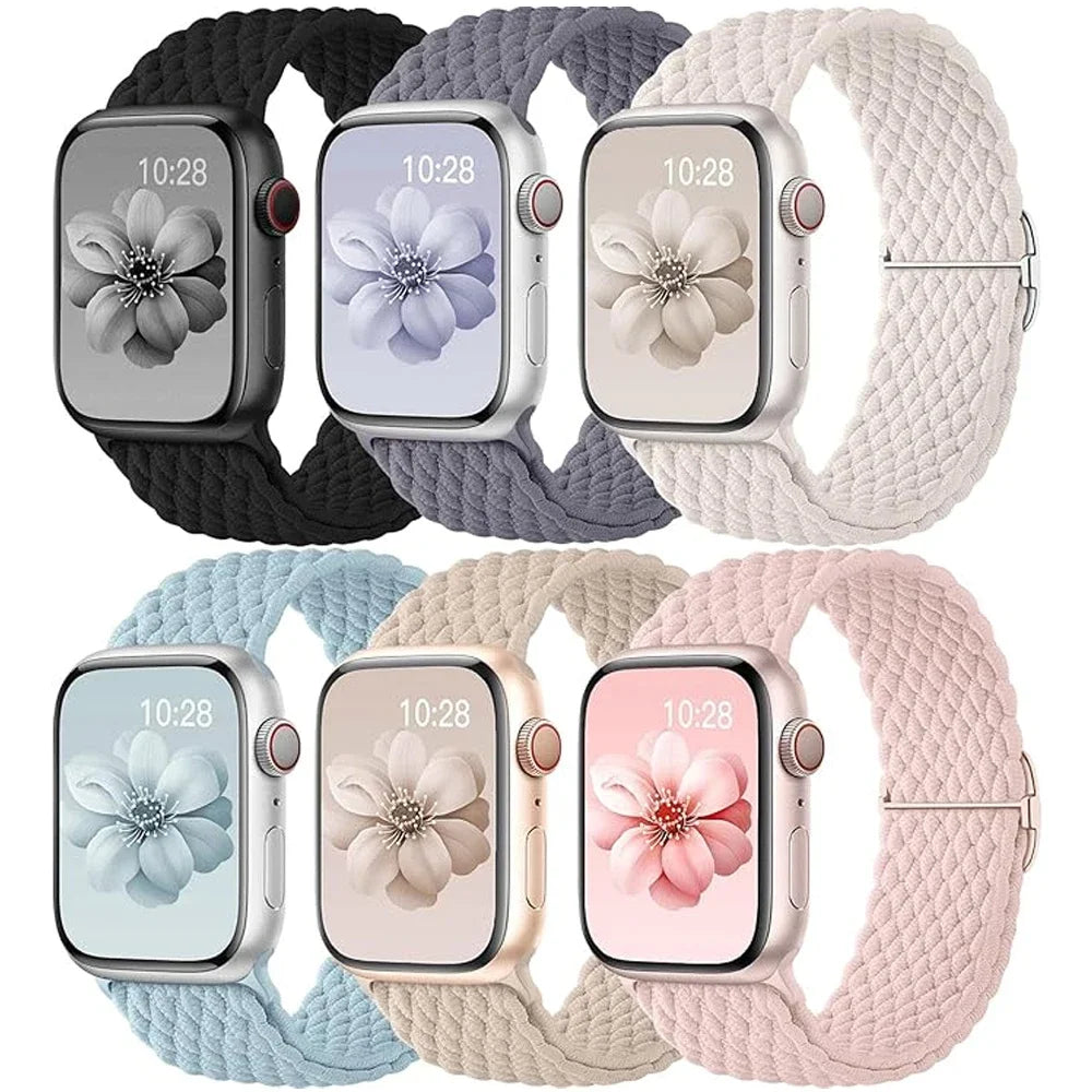 Braided Nylon band for Apple Watch band Ultra 2 49mm Series 10 46mm 42mm 44mm 40mm 41mm Adjustable band Apple Watch 9 8 7 6 SE 5 4