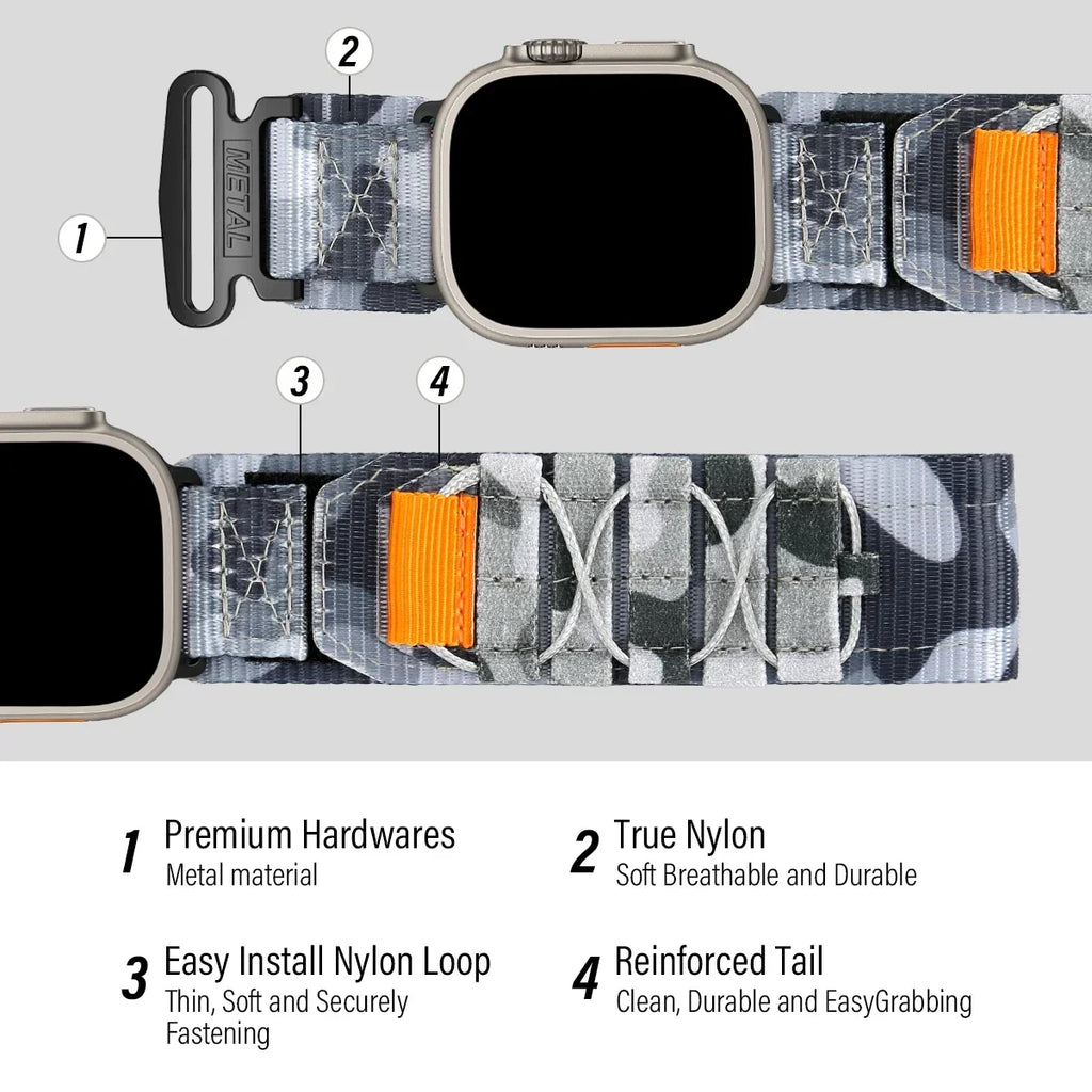 Nylon band for Apple Watch Ultra 3 2 1 49mm Series 11 10 46mm 45mm 44mm 41mm 42mm sport band Apple Watch 9 8 7 6 SE3 5 4