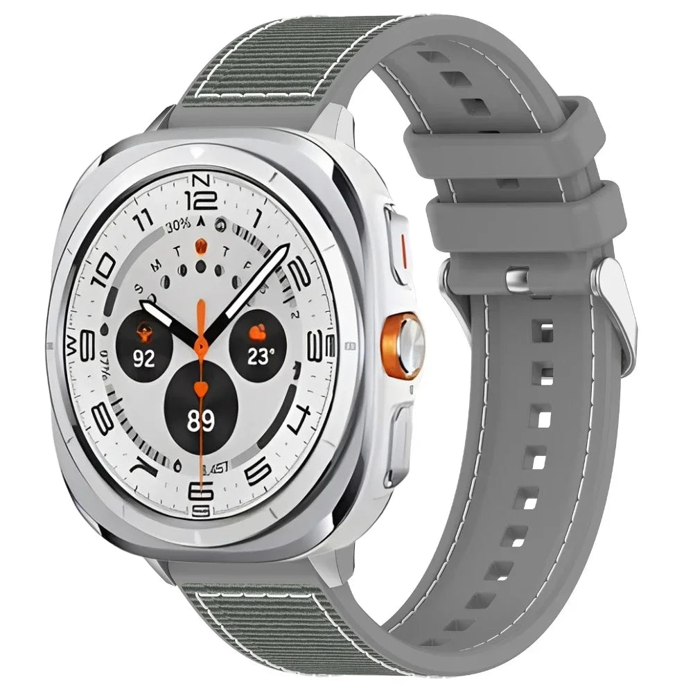 Silicone Nylon Strap for Samsung Galaxy Watch Ultra 8-7 47mm Comfortable Breathable Band Bracelet for Galaxy Watch Ultra 7 47mm