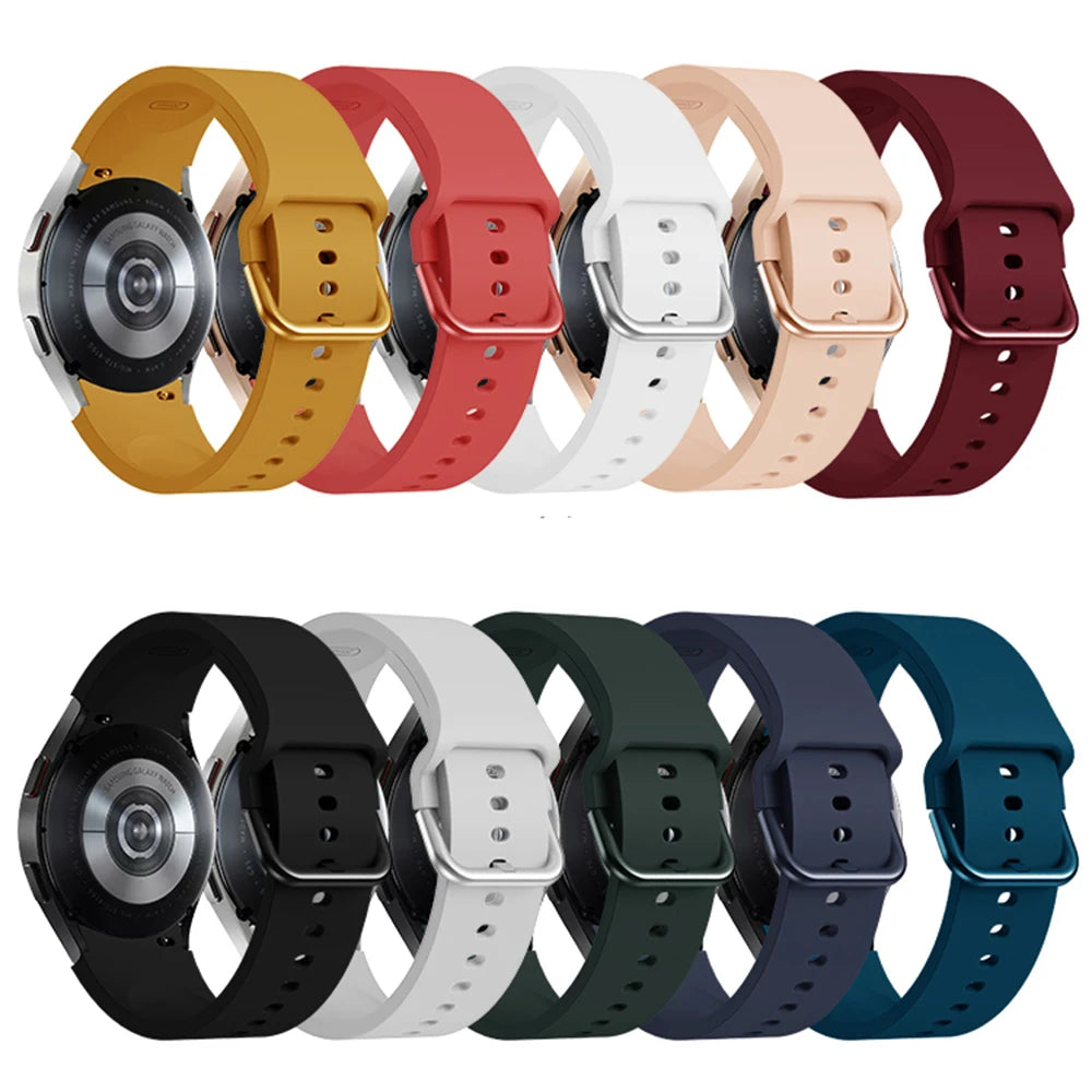 Silicone Strap For Samsung Galaxy Watch 4/4 Classic/5 Pro/6 Classic Replacement Watch Band for Galaxy Watch 7/6/5/4/FE