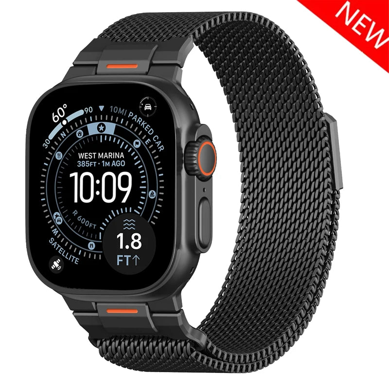 Mechanical Milanese Loop band for Apple Watch Ultra 3 band 49mm 46mm 44mm 41mm 45mm 42mm 40mm band Apple Watch 11 10 9 8 7 6 SE 3