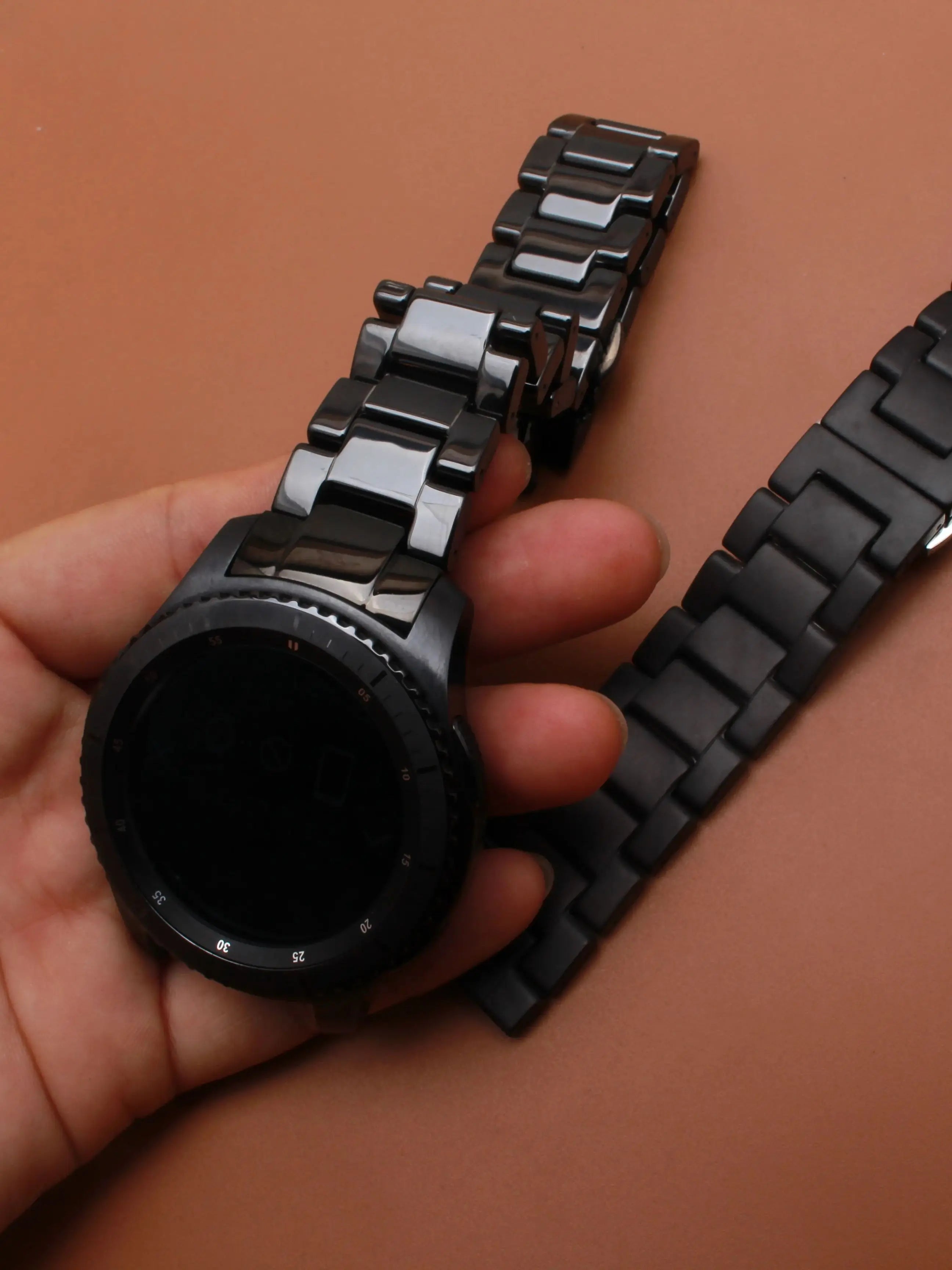 22mm Watchband Ceramic Fit Samsung Frontier Smart watch Accessories strap bracelets Polish Fashion watches band curved end solid
