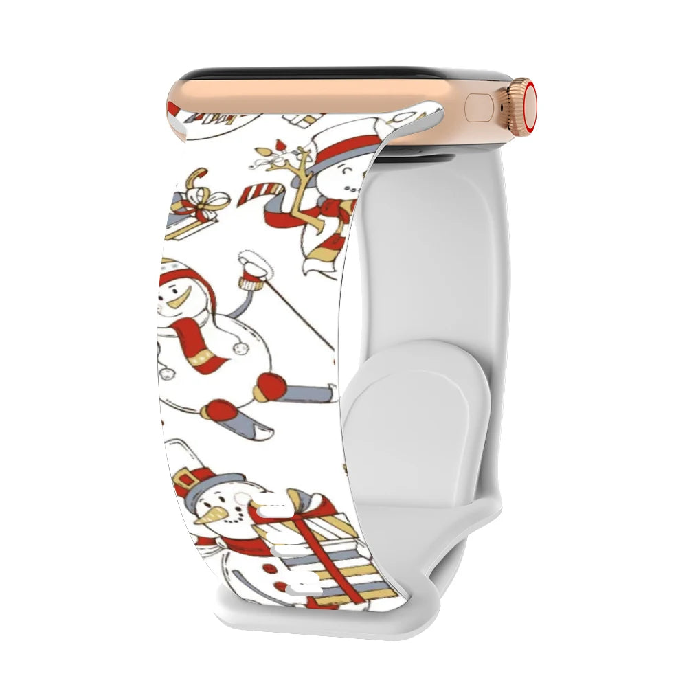 Silicone Christmas band for Apple Watch band 46mm 41mm 42mm 44mm 45mm 49mm Sport band for Apple Watch 11 10 9 8 7 6 5 SE Ultra 3