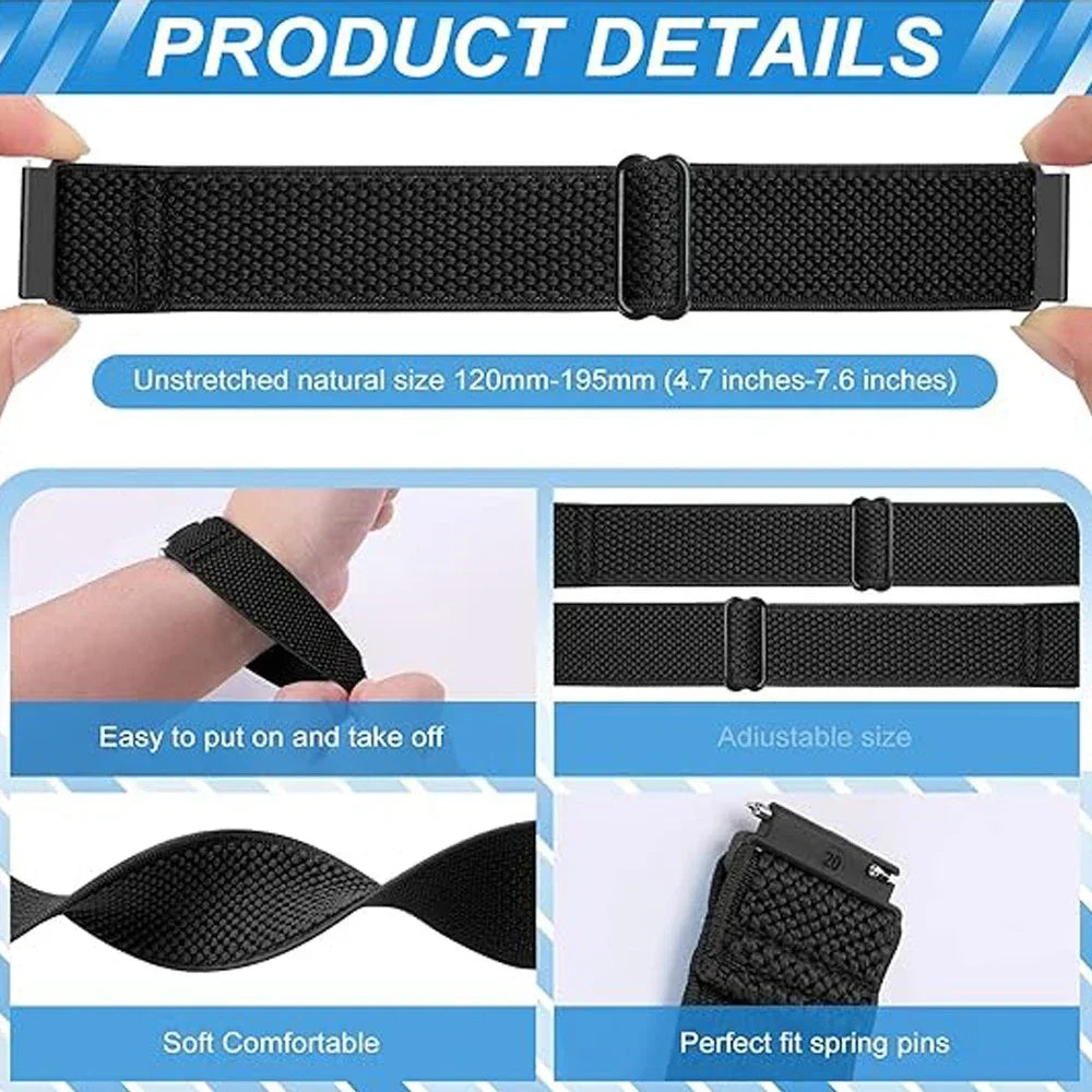 20mm 22mm Nylon Magnetic Strap For Garmin Forerunner 570/265/255/165 Music/venu 3 2/sq/sq2 Band Vivoactive 6 5 Watch Bracelet