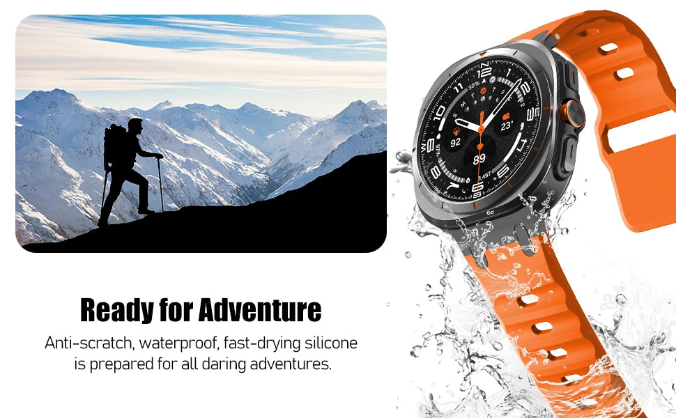 Metal+Silicone Band For Samsung Galaxy Watch Ultra 47mm Accessories Sport wrist belt Bracelet correa Galaxy Watch7 8 Ultra Strap