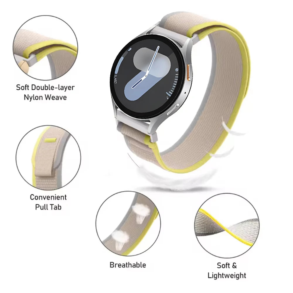 20mm 22mm Trail Nylon Strap for Huawei Watch 5/4/GT5/4 Pro 46mm Samsung Galaxy Watch 7 6 5 4 Sports Bracelet Amazfit Balance/GTR