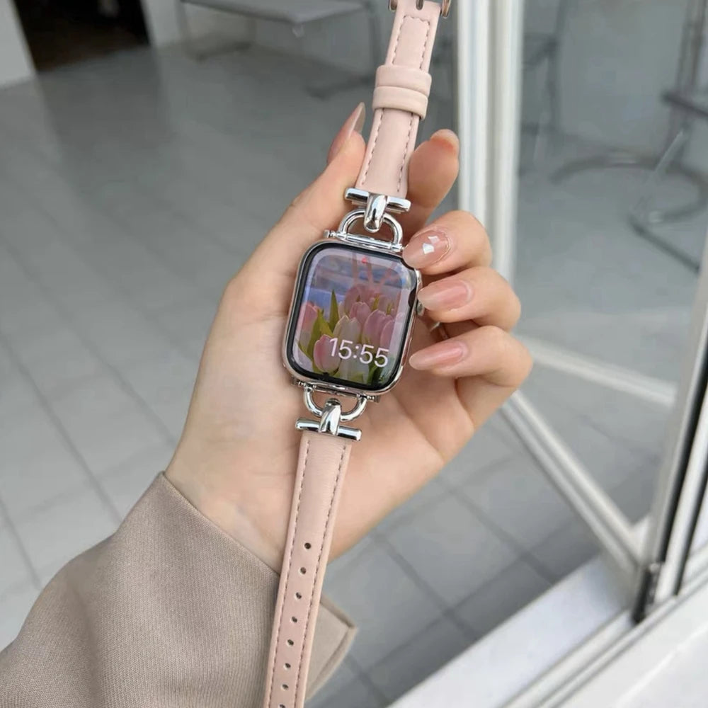 leather loop band For Apple Watch band correa Series Ultra 11 10 9 8 7 6 5 4 3 2 1 SE 38mm 40mm 41mm 42mm 44mm 45mm 46mm 49mm