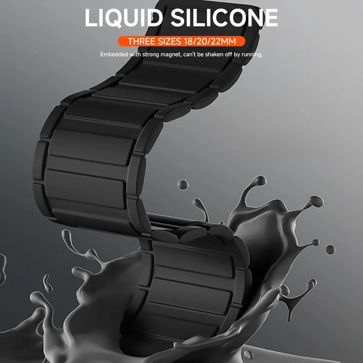 18mm 20mm 22mm Magnetic Loop Band for Samsung Galaxy Watch 7 6 5 4 44/40mm 6Classic Silicone Strap for Huawei Watch GT5 46mm