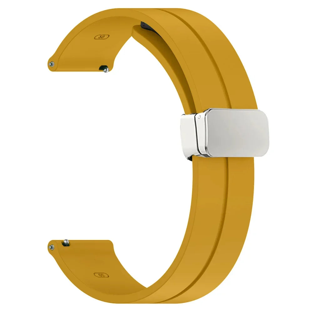 20mm 22mm Strap For Samsung Galaxy watch 4/5 pro/classic/gear s3/active 2 Sport Silicone Magnetic Buckle Huawei GT 2 2e 3 band