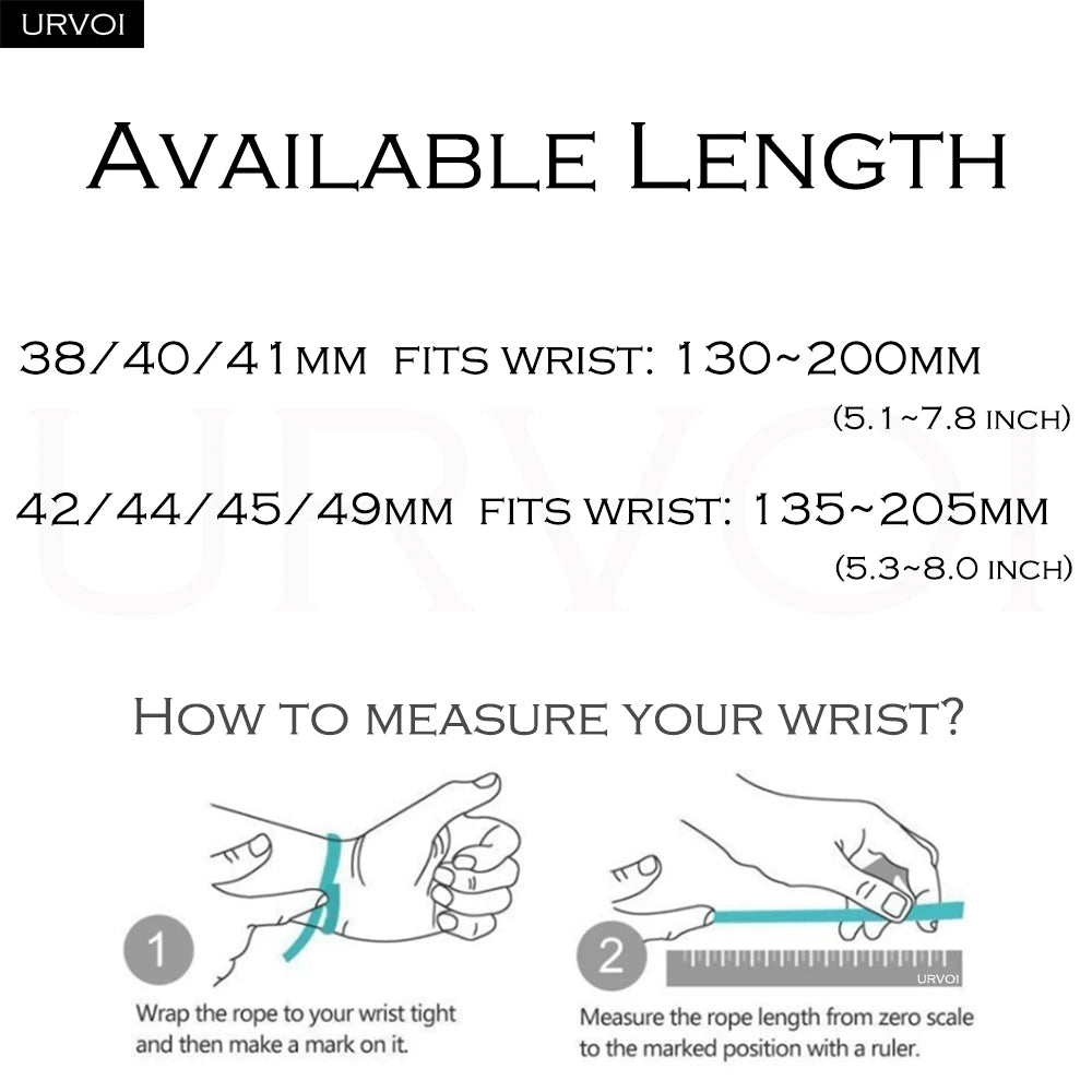 URVOI band for Apple Watch Ultra 3 2 Series 11 10 9 8 7 SE3 316L AP Stainless steel band for Apple Watch wristband butterfly buckle