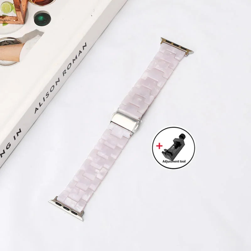 Resin band for Apple Watch band 44mm 40mm 45mm 49mm 38mm 42mm 41mm Fashion Wrist band for Apple Watch Series 8 7 6 5 4 3 2 1 Ultra 2