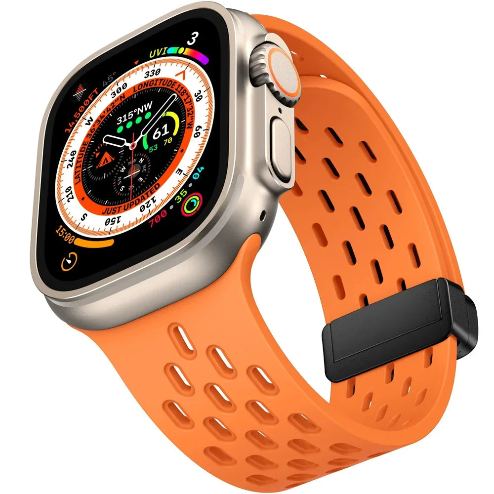 Magnetic band For Apple Watch Ultra 2 band 49mm 44mm 45mm 40mm 41mm 42mm 46mm 45mm Silicone band Apple Watch Series 10 9 7 8 SE 6 5