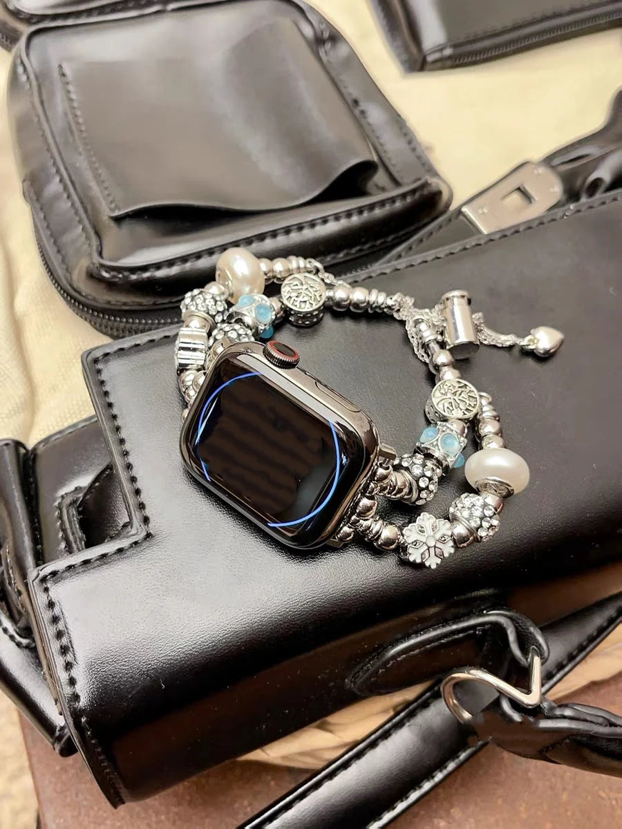 New Bilng metal leather band link For Apple Watch band Series 11 10 8 7 6 3 4 5 9 40mm 41mm 38mm 42mm 44mm 45mm 46mm band