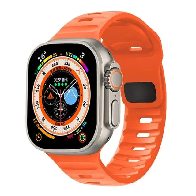 Silicone sport band for Apple Watch 49mm 45mm 44mm 46mm 42mm 40mm 41mm Correa band Apple Watch Series 9 8 7 6 5 SE Ultra 3 2 1
