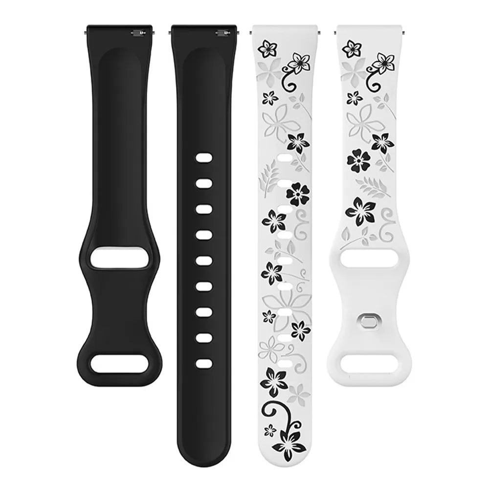 18mm 20 22mm Women Silicone Engraved Bracelet for Huawei GT5/GT4 41mm GT5Pro 46mm Band for Samsung Galaxy FE 7 6 40mm 44mm Strap