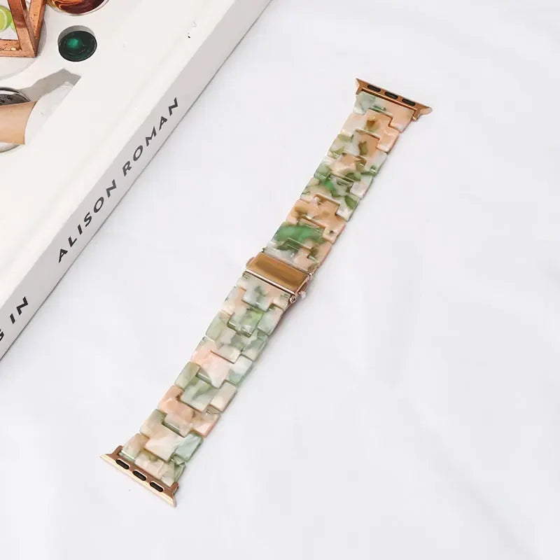 Resin band for Apple Watch band 44mm 40mm 45mm 49mm 38mm 42mm 41mm Fashion Wrist band for Apple Watch Series 8 7 6 5 4 3 2 1 Ultra 2