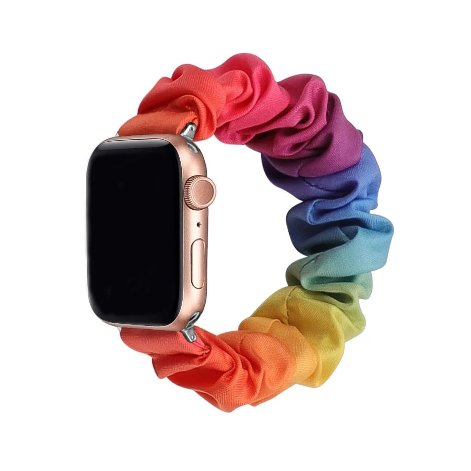 Scrunchie Compatible For Apple Watch band 49mm 40mm 41mm 38mm 42mm 44mm 45mm Cute Printed Elastic For Apple Watch Series 9 8 7 6 5 3 SE