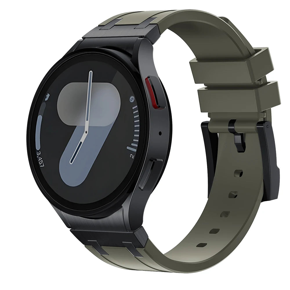 Silicone band for Samsung Galaxy Watch 7 40mm 44mm 6 4 classic 46 47mm 42 43mm 5 pro 45mm watchband no gaps men sports bracelet