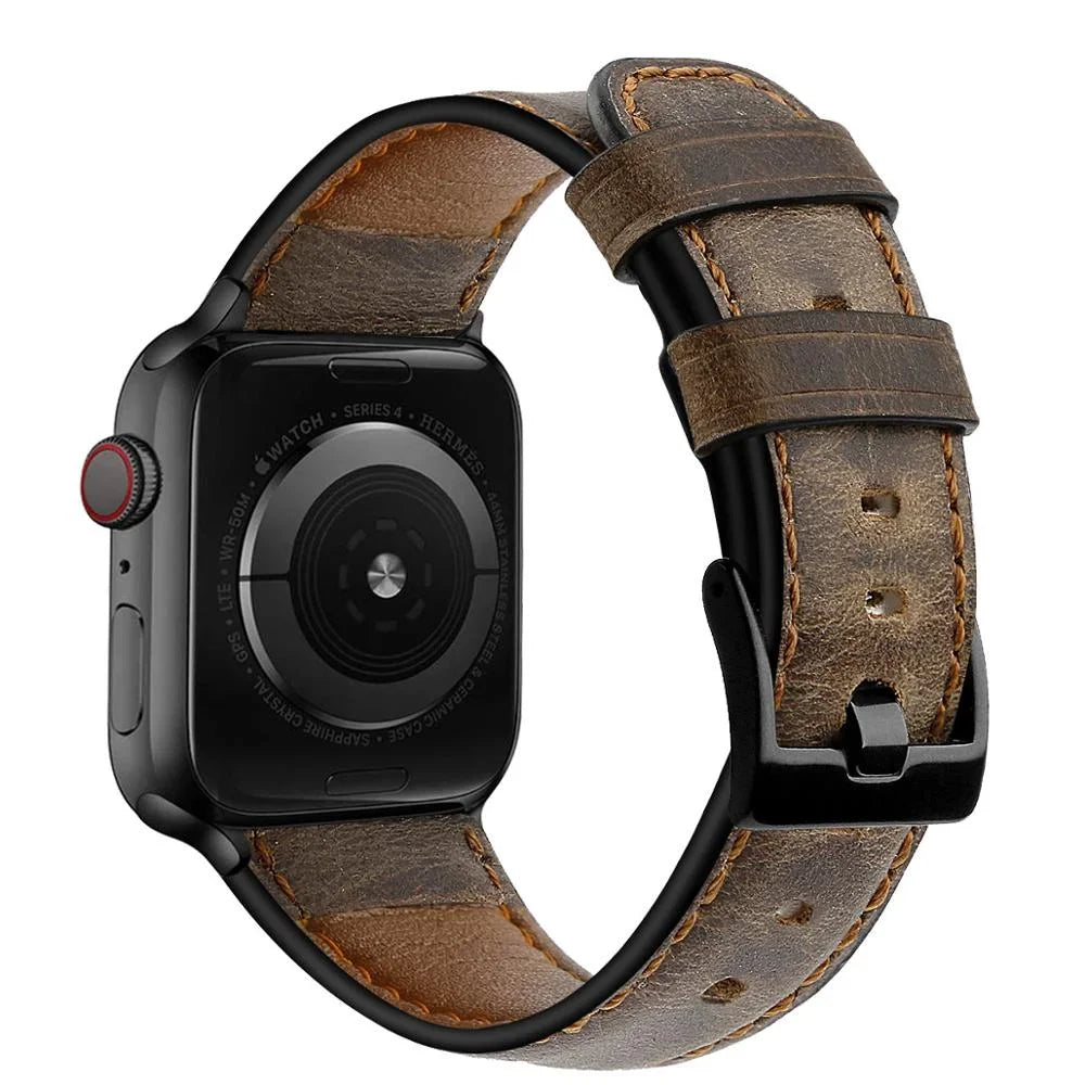 Leather band for Apple Watch band 45mm 41mm 40mm 44mm 42mm 38mm belt Retro band Apple Watch Series 5 4 3 SE 6 7 8 9 Ultra 2 49mm