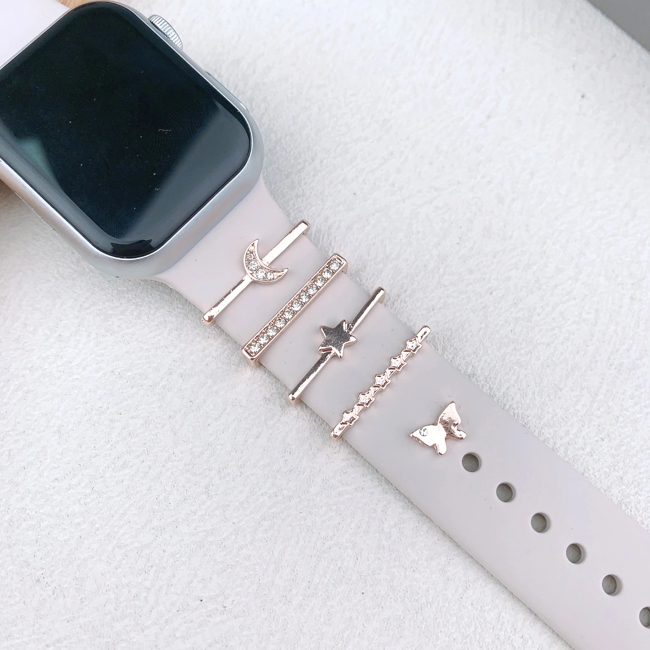 Decoration For Apple Watch Ultra 2 band 10 9 8 7 Diamond Jewelry Charms Accessories samsung Huawei watch band 20 22mm band