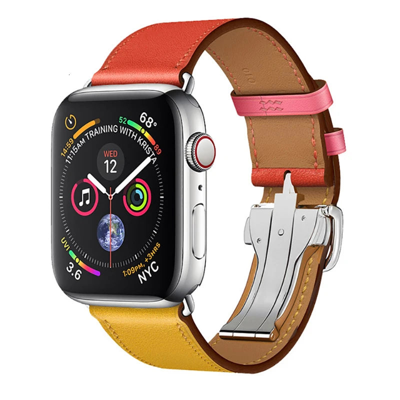 Genuine Leather band For Apple Watch Series 11 10 9 8 SE 3 band 46mm 44mm 41mm 45mm 42mm 38mm band Apple Watch Ultra 3 2 1 49mm