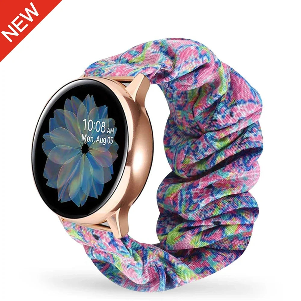 Elastic Nylon Loop Strap For Samsung Galaxy Watch 7 6 5 4 40mm 44mm Band Scrunchies Bracelet for Galaxy Watch 6 4Classic 43/47mm
