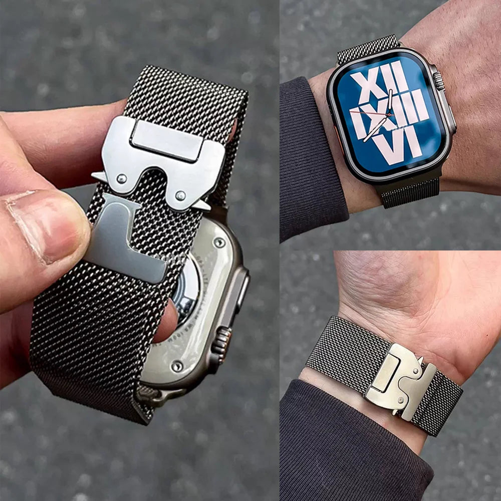 Milanese parachute band For Apple Watch band Ultra 3 2 49mm 46mm 44mm 45mm 41mm 42mm band Correa Apple Watch Series 11 10 9 8 7 SE