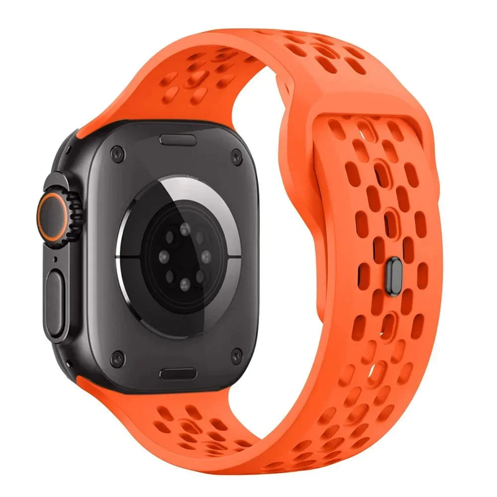 Sport Silicone band for Apple Watch Ultra 2 1 10 42mm 46mm 49mm Soft Breathable band Wristband Apple Watch Series 9 8 7 6 5 4 SE Band