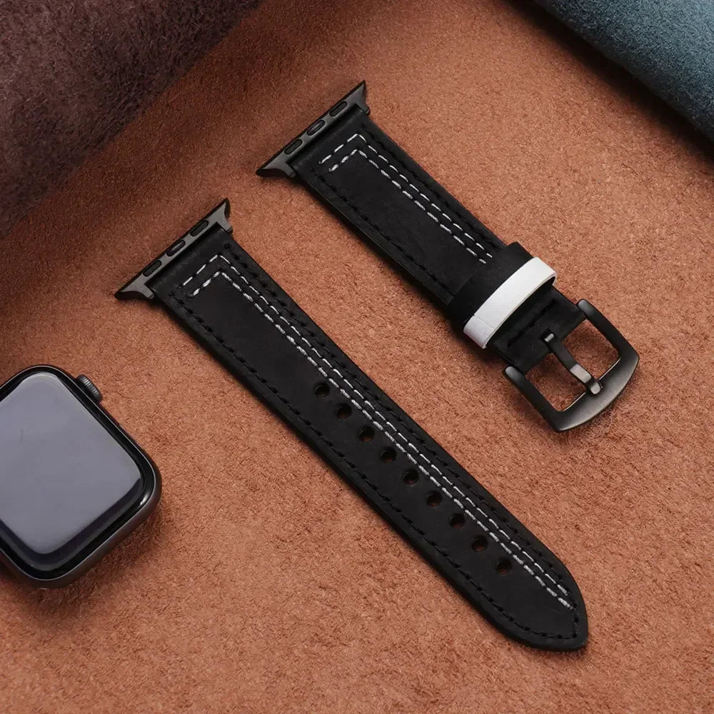 Leather loop band For Apple Watch band 40mm Ultra 49mm 41mm 42mm 38mm 46mm 44mm 45mm band Apple Watch Series 10 9 5 6 SE 8 7 3 4