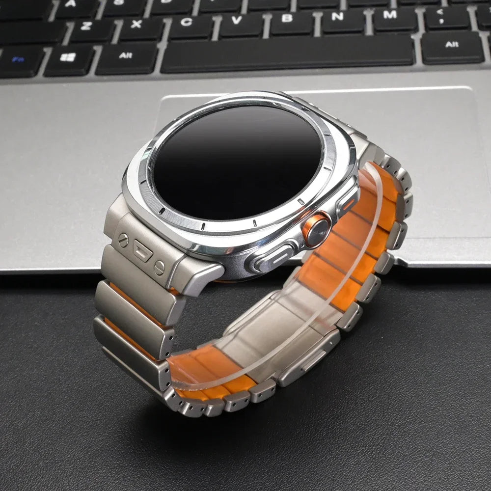 Titanium Watchband for Samsung Galaxy Watch Ultra 2025 47mm Luxury Rubber Strap for GALAXY WATCH ULTRA 47mm 2024 Men Metal Band