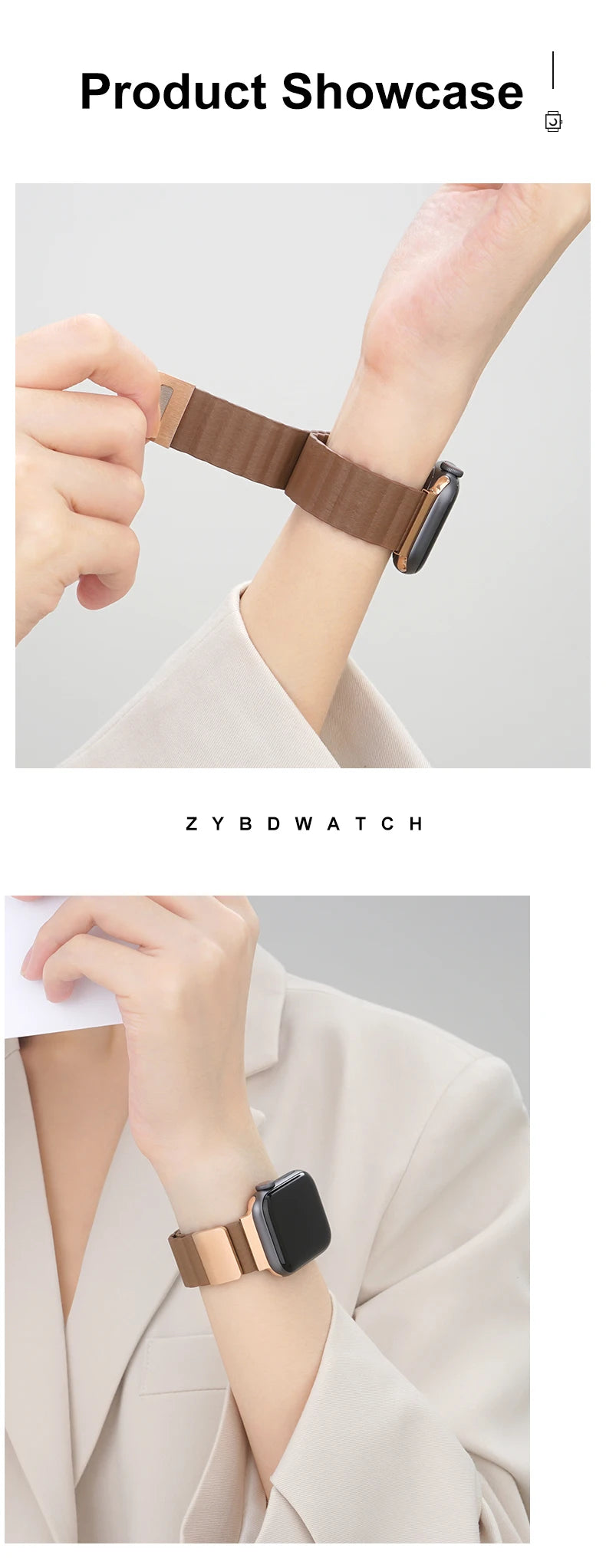 Luxury Leather band For Apple Watch Ultra 10 9 8 7 6 5 4 Woman Magnetism band For Apple Watch 38mm 40mm 45mm 42mm 46mm 49mm