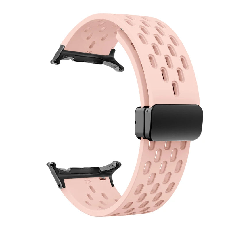 Silicone Strap for Samsung Galaxy Watch 8 40mm 44mm 8 Classic 46mm Magnetic Buckle Band Breathable Watchband No Gaps Bracelet