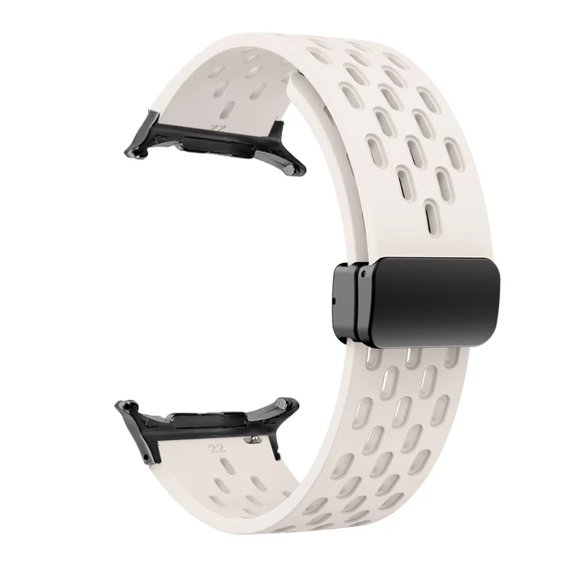 Silicone Strap for Samsung Galaxy Watch 8 40mm 44mm 8 Classic 46mm Magnetic Buckle Band Breathable Watchband No Gaps Bracelet