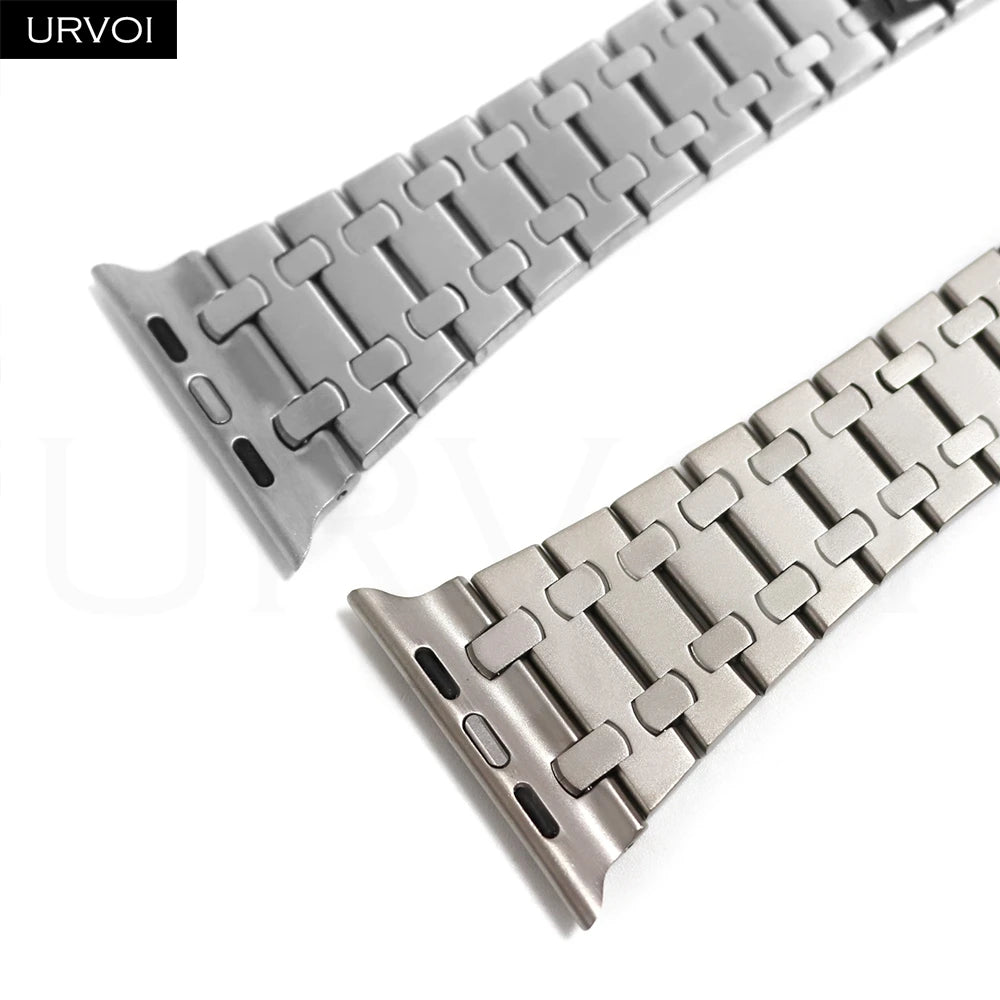 URVOI band for Apple Watch Ultra 3 2 Series 11 10 9 8 7 SE3 316L AP Stainless steel band for Apple Watch wristband butterfly buckle