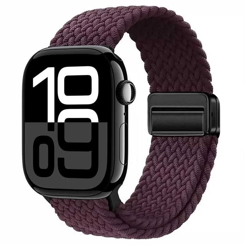 Nylon Braided Loop band for Apple Watch Ultra 3 2 49mm 11 10 42mm 46mm 9 8 7 45mm 41mm Magnetic band Apple Watch 6 5 SE 44mm 40mm band