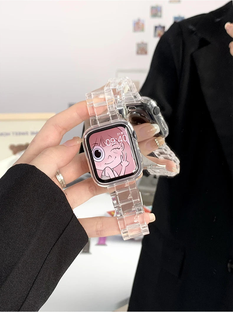 Transparent Link Bracelet For Samsung Galaxy Fit 3 Glacier Strap For Samsung Fit 3 Smart Watch Correa Accessories