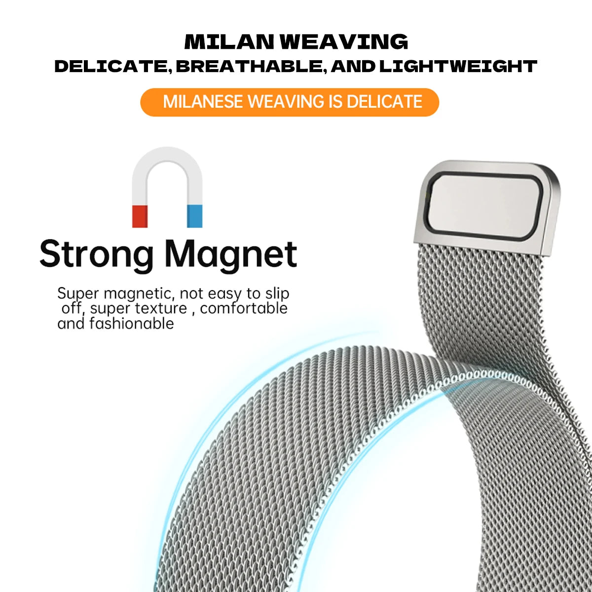 Magnetic Strap for Samsung Galaxy Fit 3 Milanese Loop Stainless Steel Bracelet Correa For Samsung Galaxy Fit 3 Band Accessories