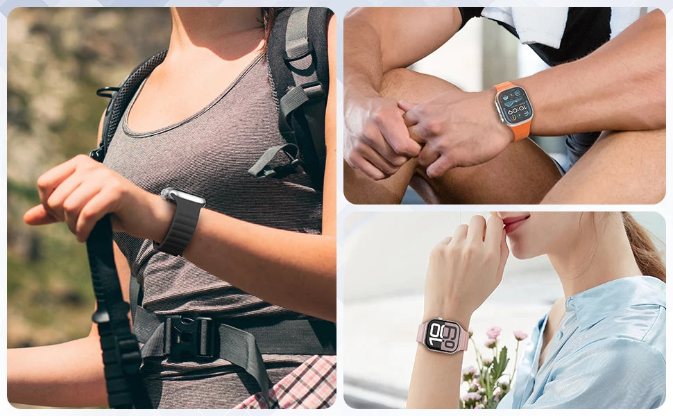 Sport Silicone band for Apple Watch band 44mm 40mm 46mm 41mm 49mm 42mm 45mm correas band Apple Watch Ultra 2 Series 10 9 8 7 SE