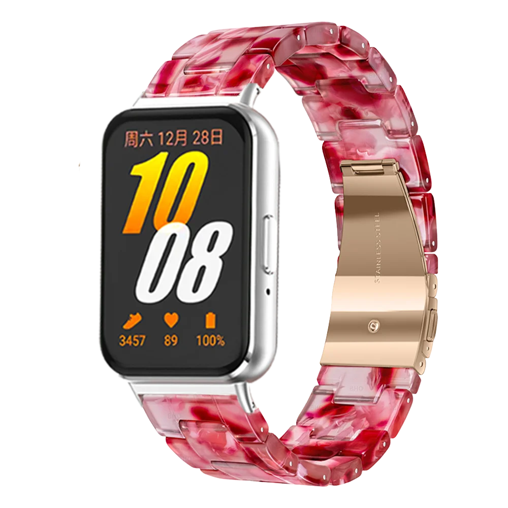 Resin Strap Compatible with Samsung Galaxy Fit3 Quick Release Men Women Bracelet for Galaxy Fit 3 Strap