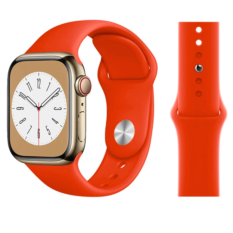 Silicone band For Apple Watch band 45mm 46mm 44mm 41mm 40mm 42mm Sport Correa band Apple Watch Series 11 10 SE 9 8 7 6 5 Ultra 3