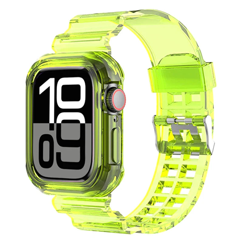 TPU Case+band for Apple Watch band 46mm 42mm 45mm 44mm 40mm 41mm Rubber Cover+band correa Apple Watch Series 10 9 8 7 6 5 4 3 SE
