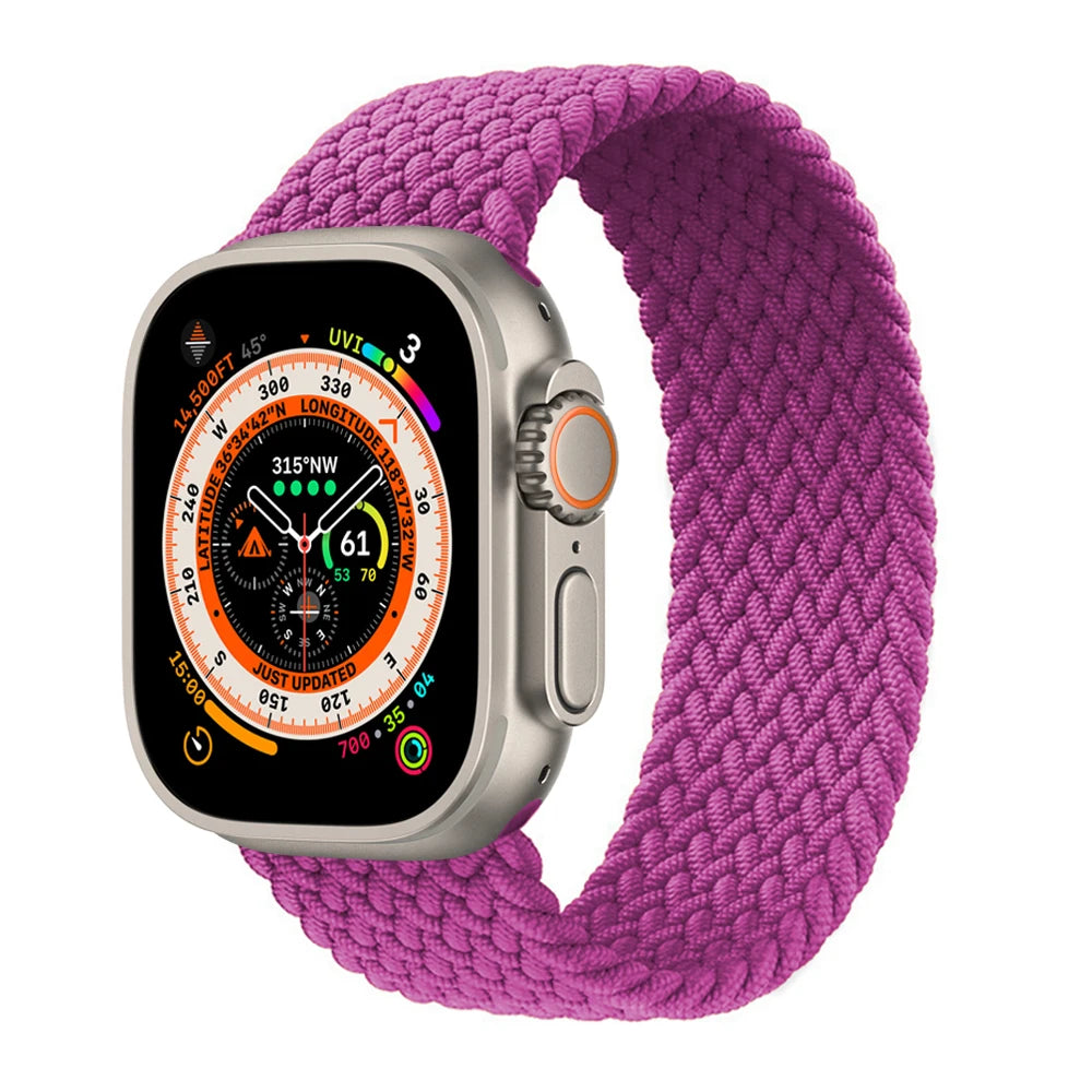 Braided Solo Loop For Apple Watch band 44mm 40mm 45mm 41mm 49mm 42mm 46mm band Apple Watch Series 10 9 SE 8 7 6 5 4 Ultra 2 Band