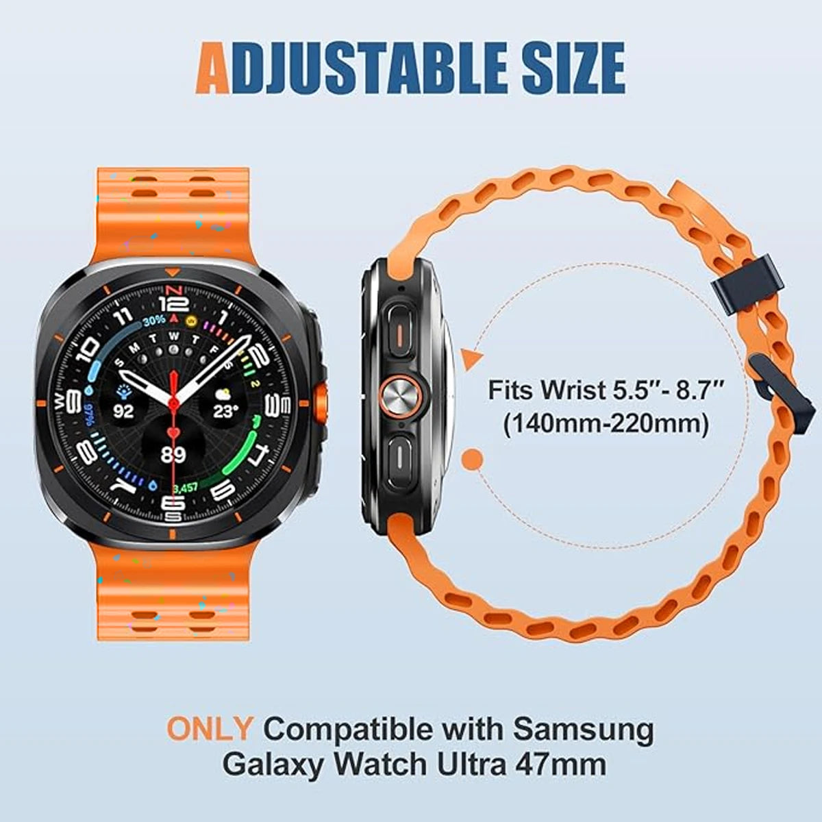 Silicone Breathable Strap For Samsung Galaxy Watch Ultra 47mm Marine Wristband Bracelet Galaxy Watch Ultra(2025) 47mm Watchband