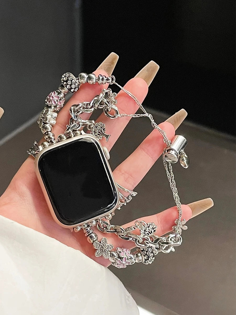 New Bilng metal leather band link For Apple Watch band Series 11 10 8 7 6 3 4 5 9 40mm 41mm 38mm 42mm 44mm 45mm 46mm band