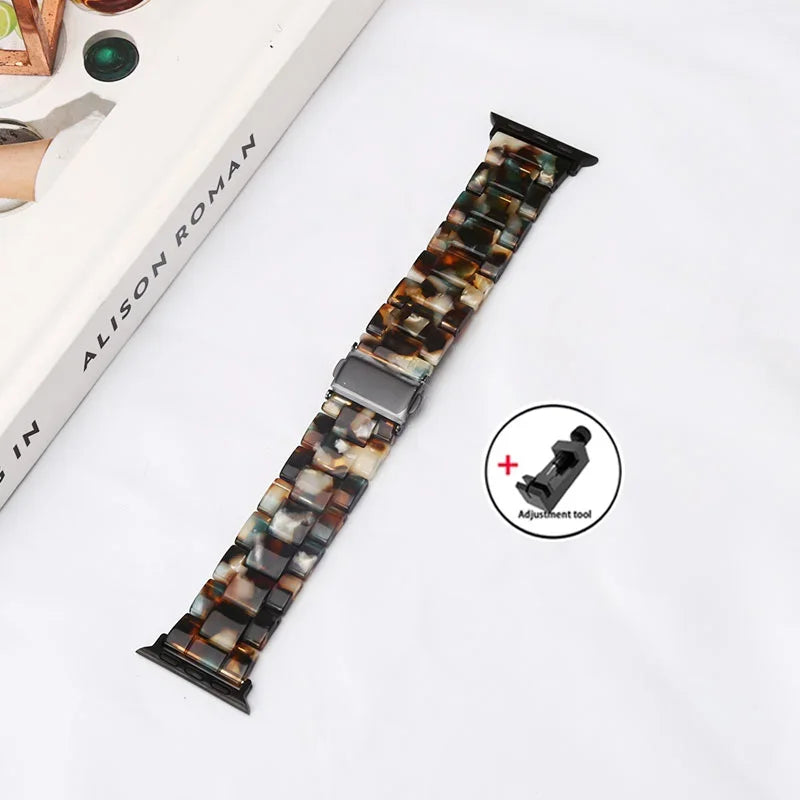 Resin band for Apple Watch band 44mm 40mm 45mm 49mm 38mm 42mm 41mm Fashion Wrist band for Apple Watch Series 8 7 6 5 4 3 2 1 Ultra 2