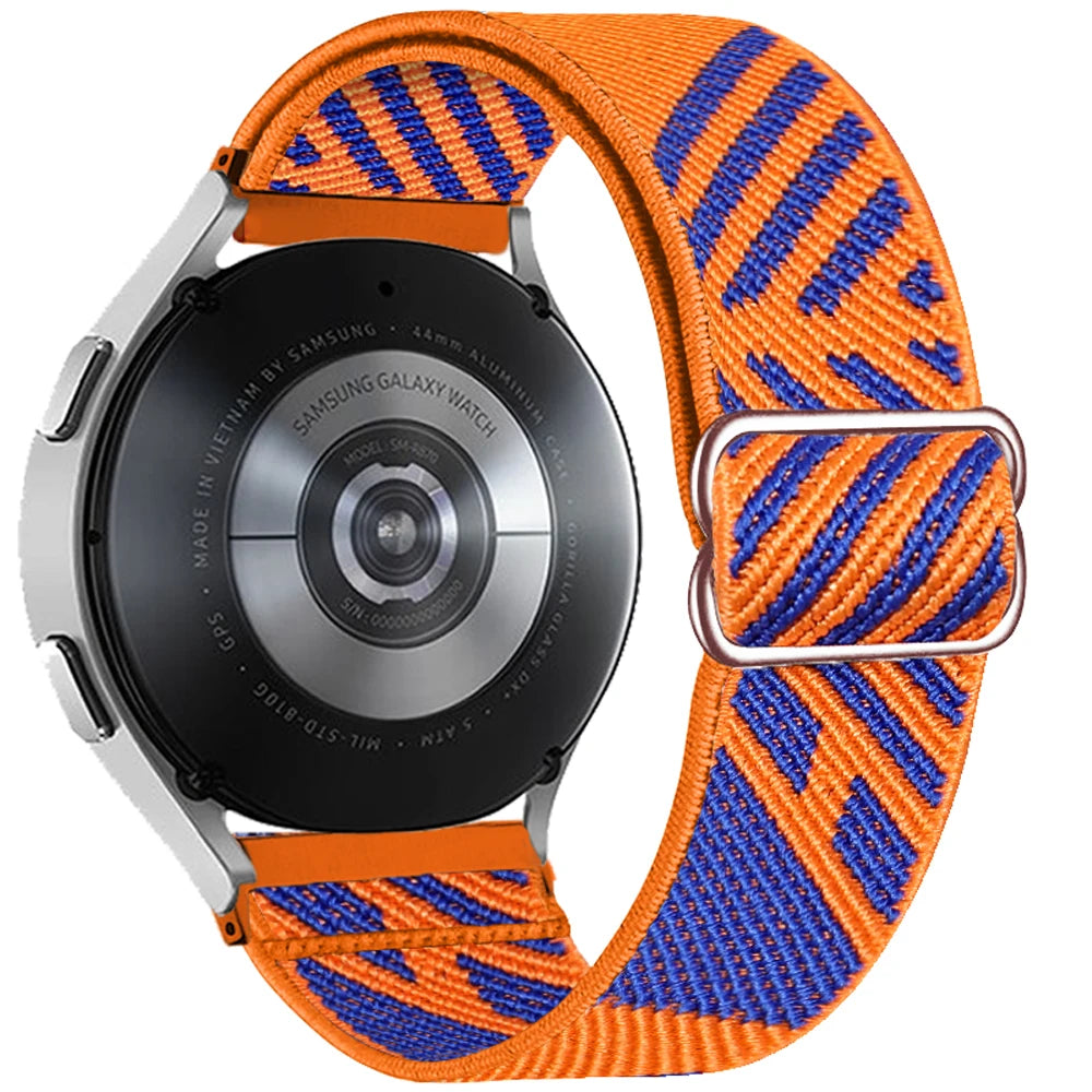 20mm 22mm strap For Samsung Galaxy watch 7/6/5 pro/4/classic/Active 2/Gear S3 Adjustable Nylon Elastic Huawei GT 2/4/3 Pro band