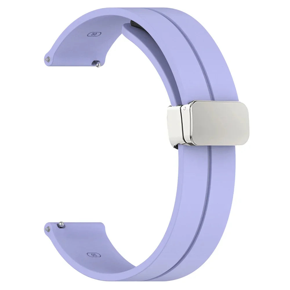 20mm 22mm Strap For Samsung Galaxy watch 4/5 pro/classic/gear s3/active 2 Sport Silicone Magnetic Buckle Huawei GT 2 2e 3 band